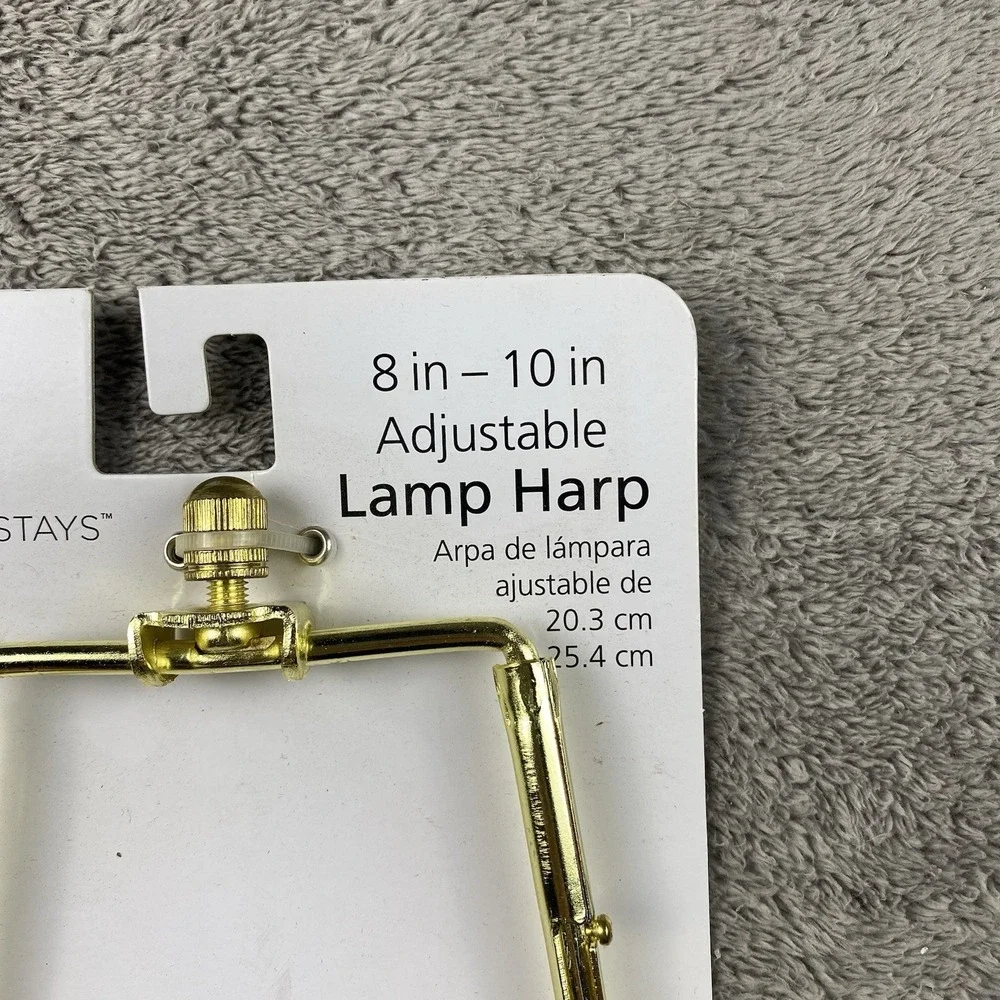 Lamp Harp Adjustable 8-10 inch Polished Brass Mainstays Finial NOS